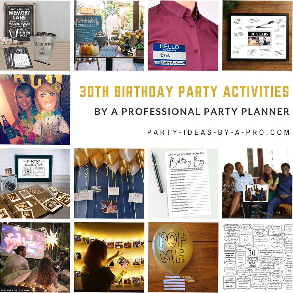 30th Birthday Party activities