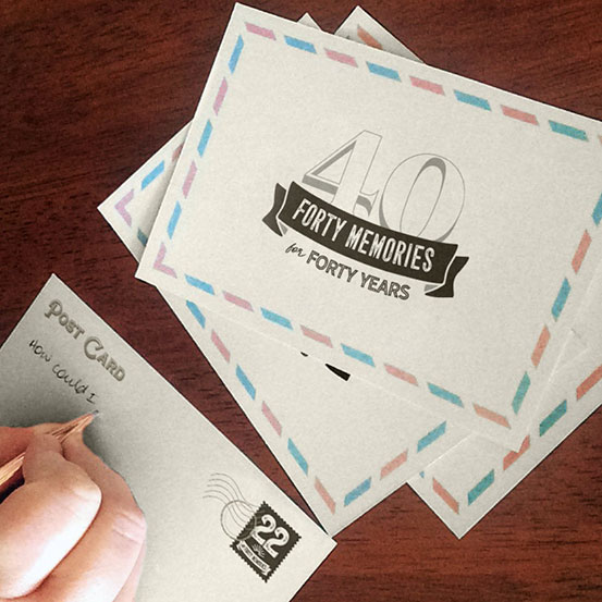 40 memories for 40 years postcards
