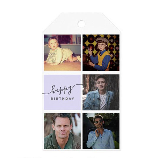 40th birthday custom photo collage gift tag