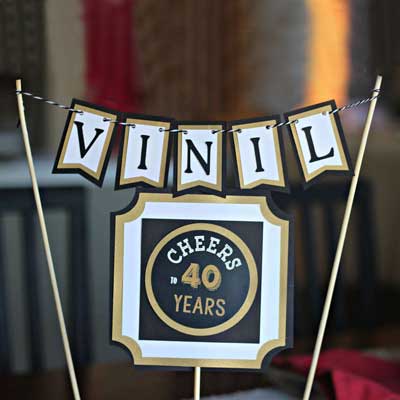 Cheers to 40 Years cake topper