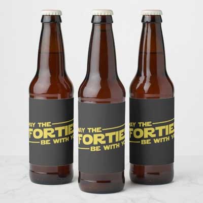 May the Forties Be With You beer bottle labels