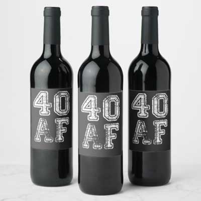40 AF wine bottle labels