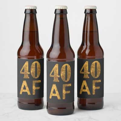 40 AF beer bottle labels