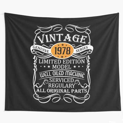 Jack Daniels style Vinatage Year backdrop wall tapestry