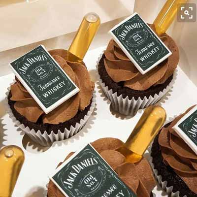 Jack Daniels cupcakes with pipettes