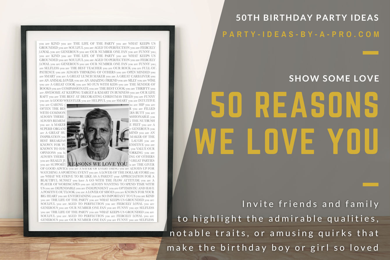 50 reasons We Love You framed gift