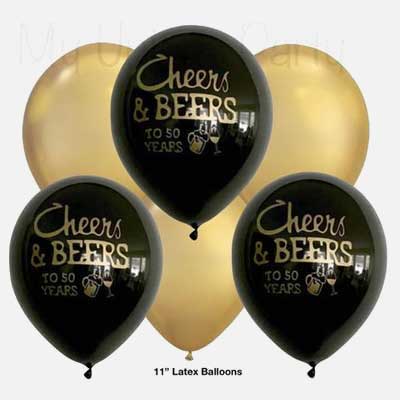 Cheers and Beers to 50 years balloons
