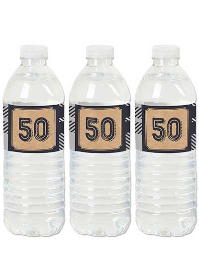 Aged to Perfection 50th birthday water bottle labels