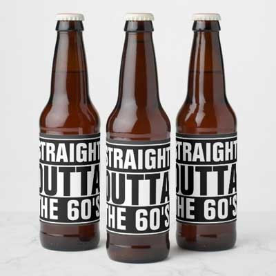 Straight Outta The 60's beer bottle labels