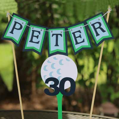 Golf Par-Tee milestone birthday cake topper