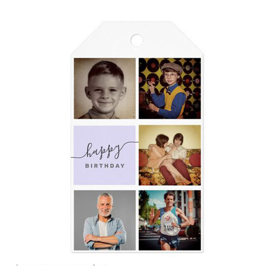 60th birthday custom photo collage gift tag