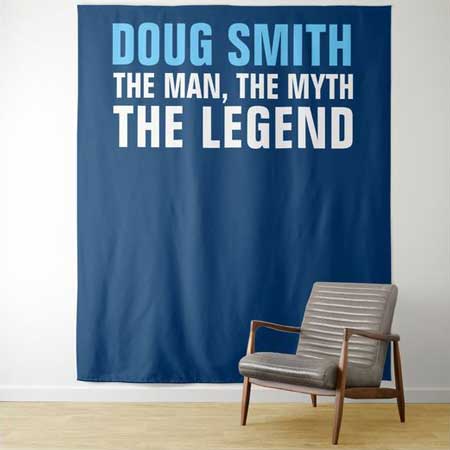 The Man, The Myth, The Legend backdrop blue