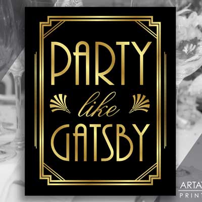 party like gatsby printable sign