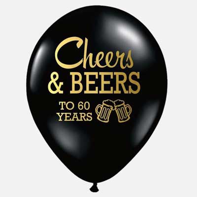Cheers and Beers to 60 years balloons