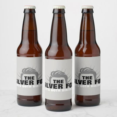 The Silver Fox beer bottle labels
