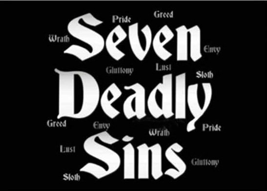 seven deadly sins party  invitations