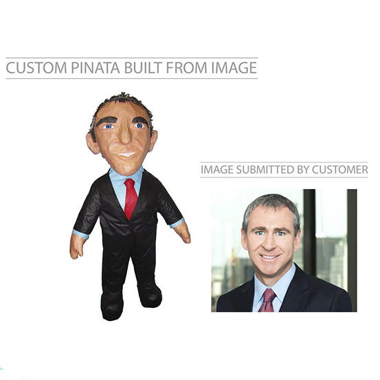 custom pinata of man in a suit
