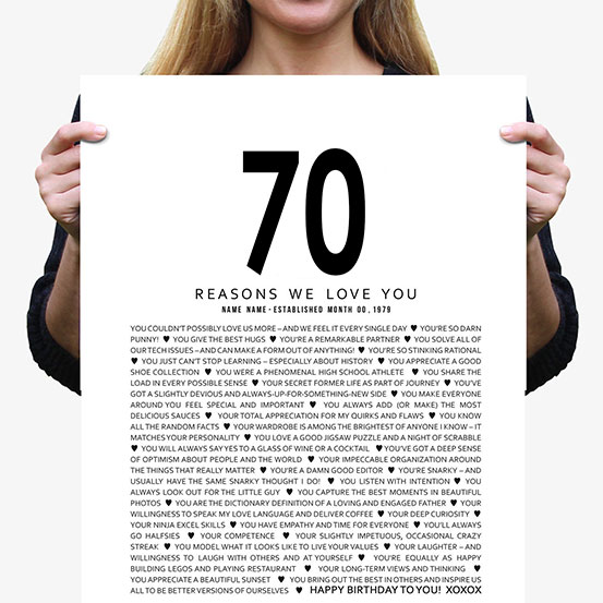 70 reasons We Love You