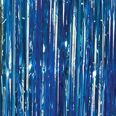 blue metallic foil curtain