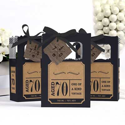 Aged to Perfection 70th birthday favor bags