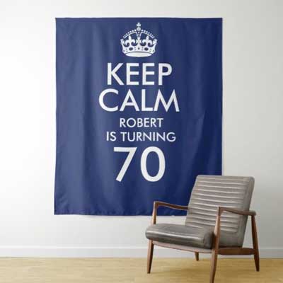 Keep Calm 70th birthday backdrop