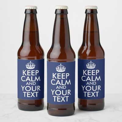 Custom Keep Calm beer bottle labels