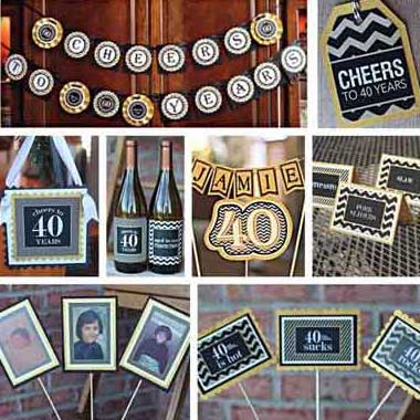 Cheers to 40/50/60/70 years party supplies