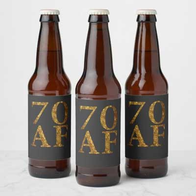 70 AF beer bottle labels