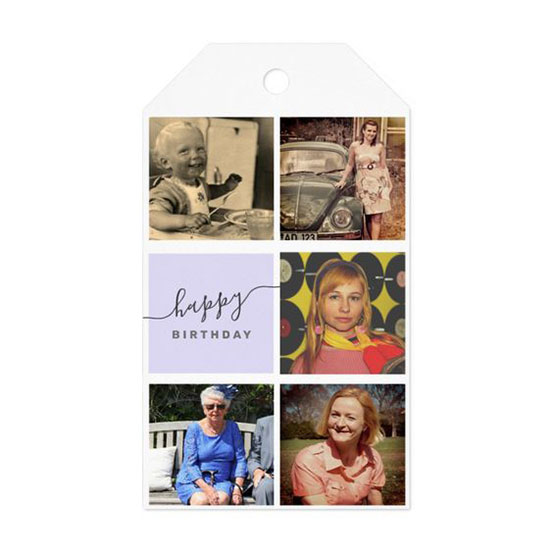 75th birthday custom photo collage gift tag