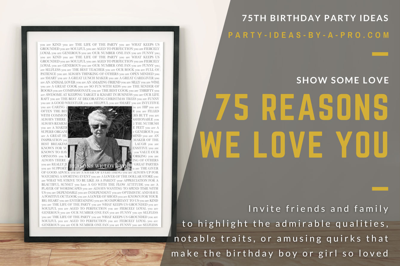 75 reasons We Love You framed gift