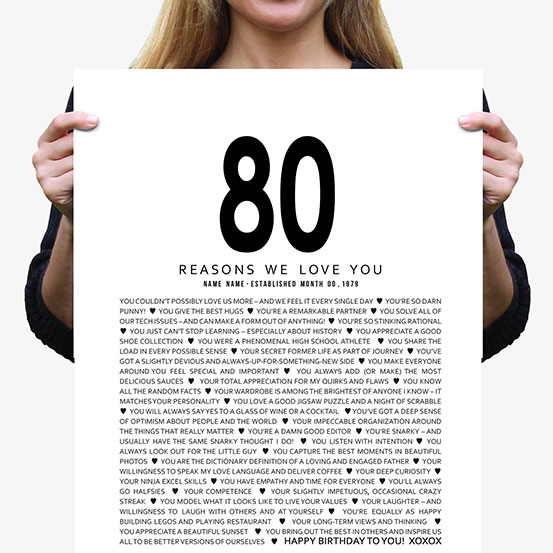 80 reasons We Love You