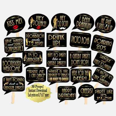 Great Gatsby Art Deco style photobooth props