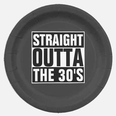 Straight Outta The 40's party plates