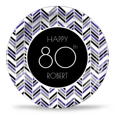 Best 80th Ever purple party plates