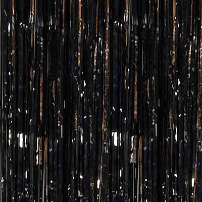 black metallic foil curtain