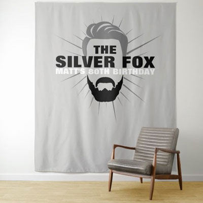 The Silver Fox with beard backdrop