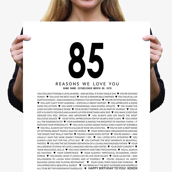 85 reasons We Love You