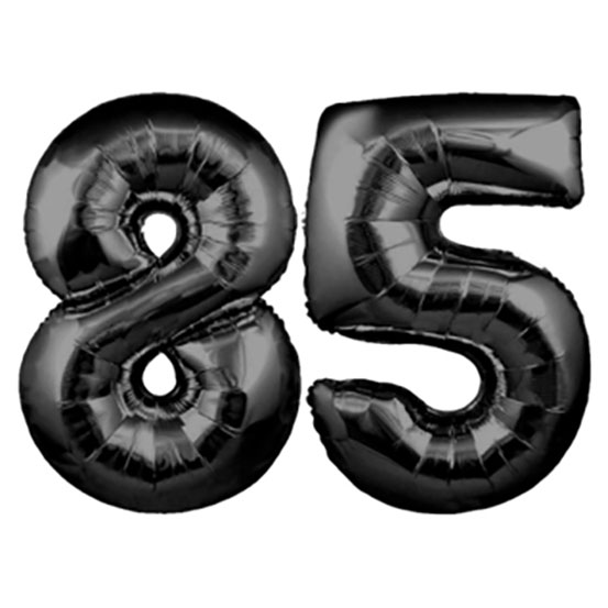 Giant number 85 balloons and other decorations