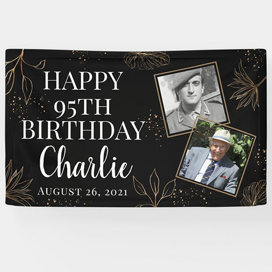 95th Birthday custom photo banner