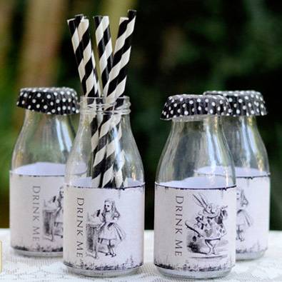 Alice in Wonderland 8 drink me tiny bottles party favor decoration party gift