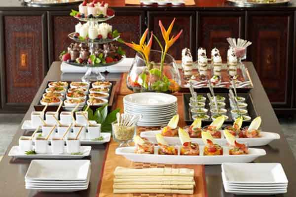 tasting party buffet table