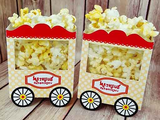 personalized popcorn cart treat box