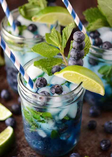 party drink ideas blueberry mojito