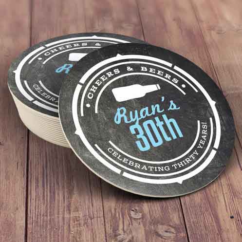personalized drinks coasters 30th birthday
