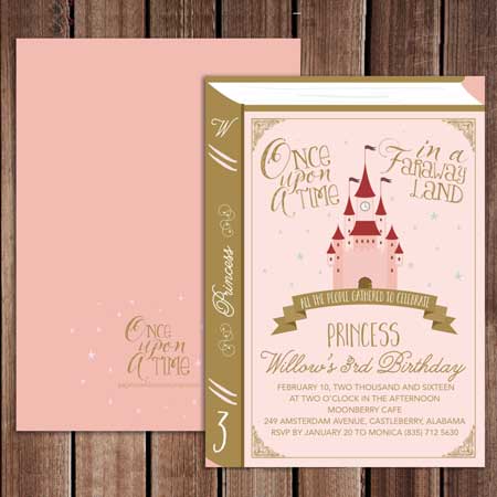 once upon a time book invitation