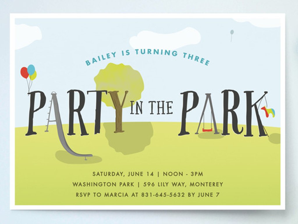 party in the park invitations
