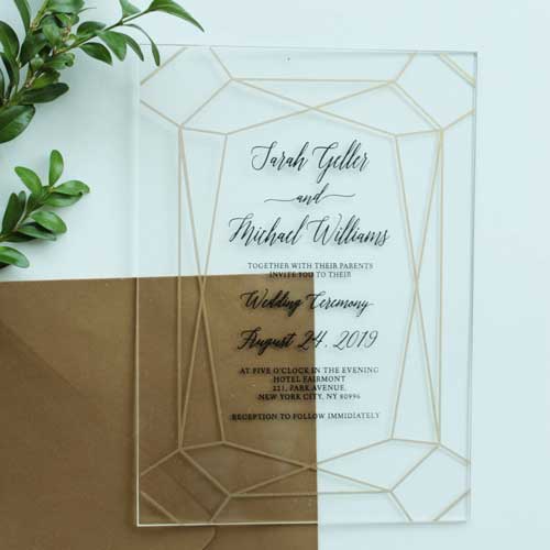 transparent acrylic invitations