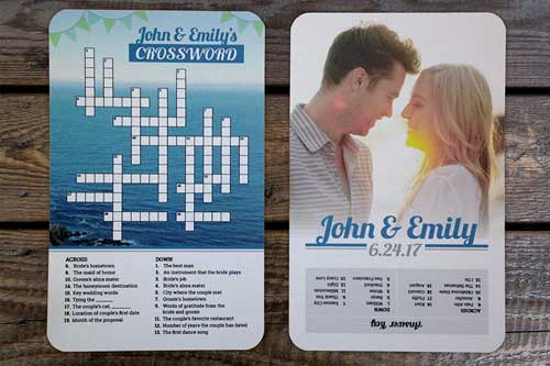 custom crossword puzzle invitations