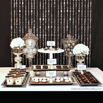 crystal bead curtain dessert table backdrop