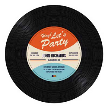 vinyl record party invitation